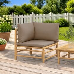 Outdoor Corner Sofa Garden Sectional Seating with Taupe Cushions Modular