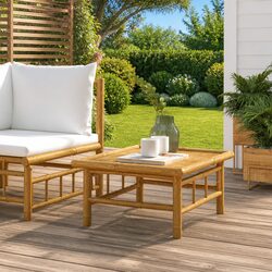 Versatile Bamboo Outdoor Table for Patio and Garden 65x55x30cm