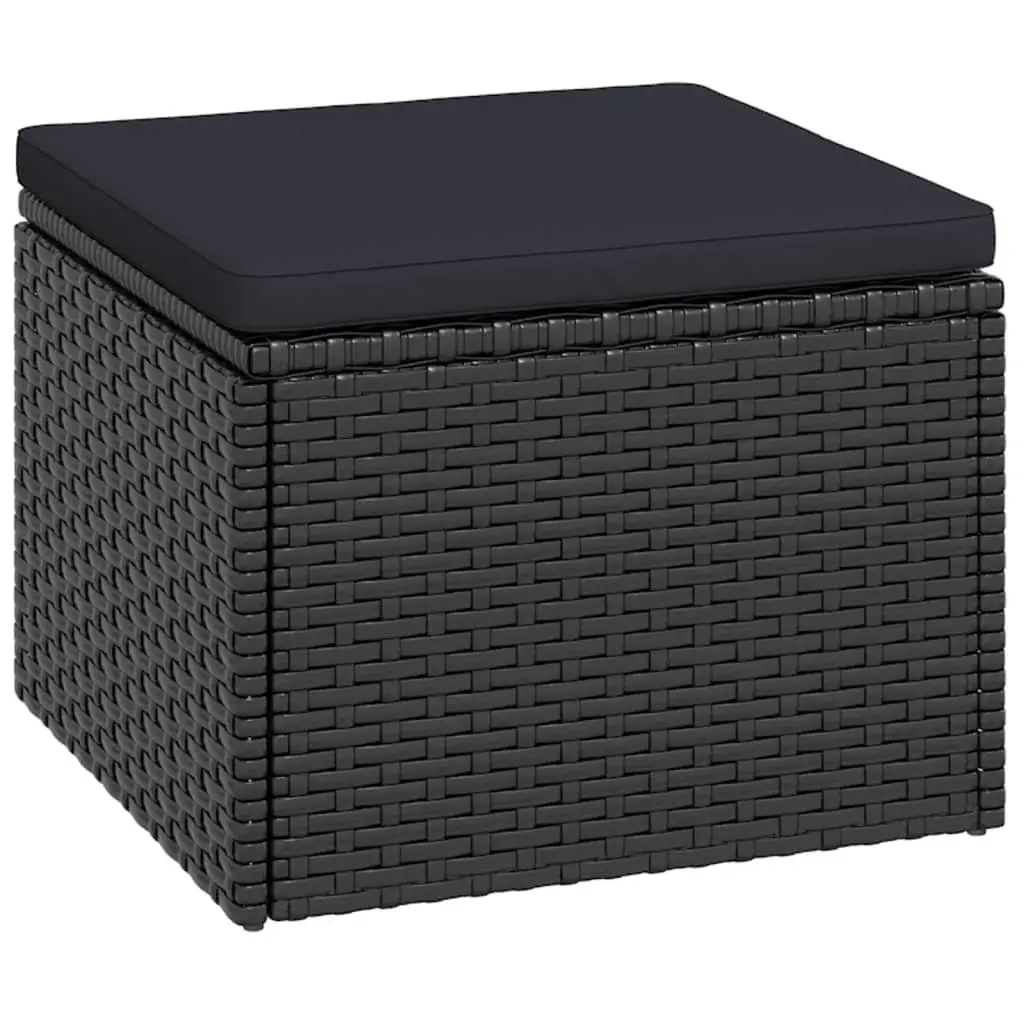Outdoor Lounge Set Poly Rattan Modular Black