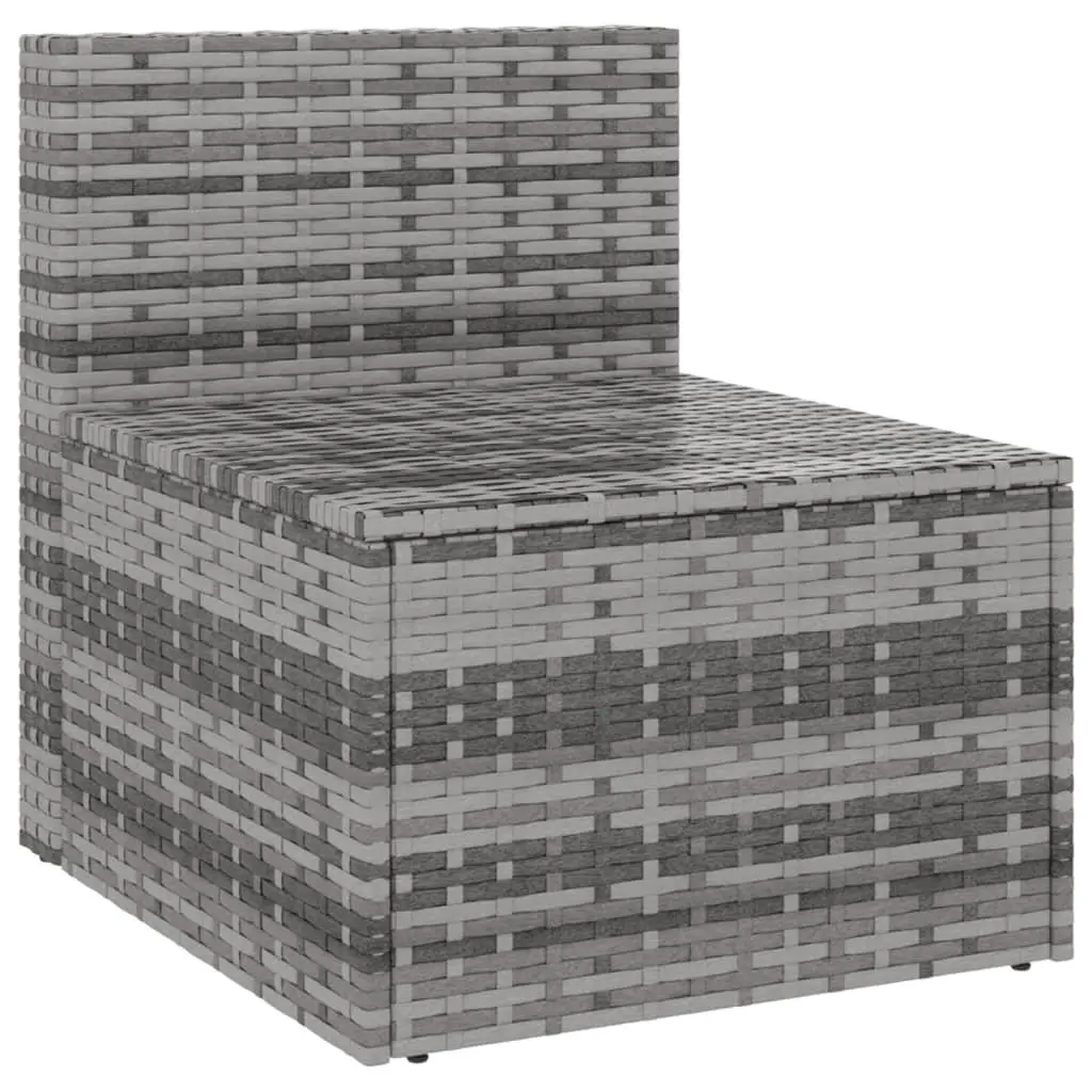 Outdoor Garden Middle Sofas Set Poly Rattan 2 Piece Grey