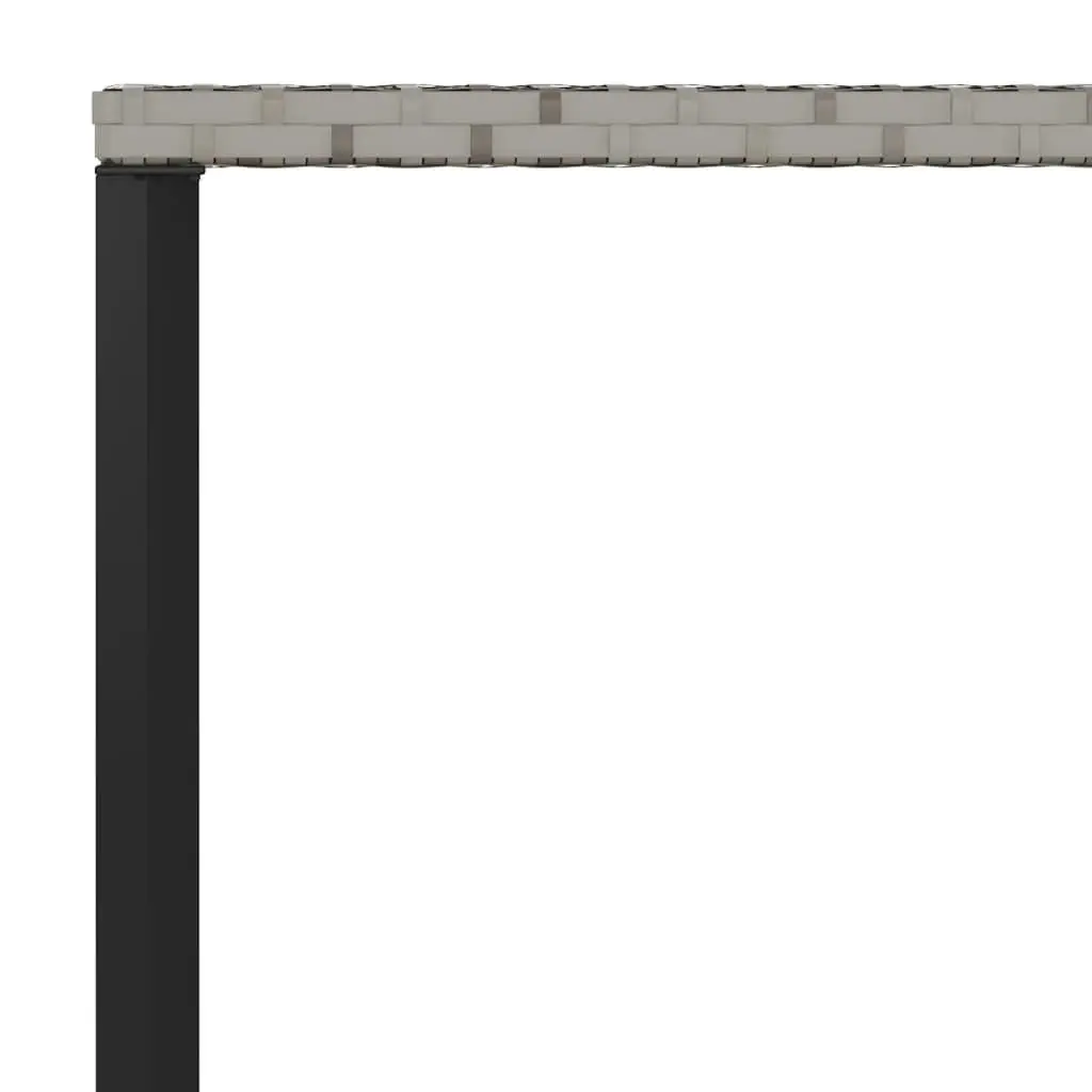 Garden Dining Set PE Rattan Steel Frame 2 Piece Outdoor Furniture Grey with Cushions