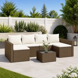 Two-Piece Rattan Chair Set with Comfortable Cushions