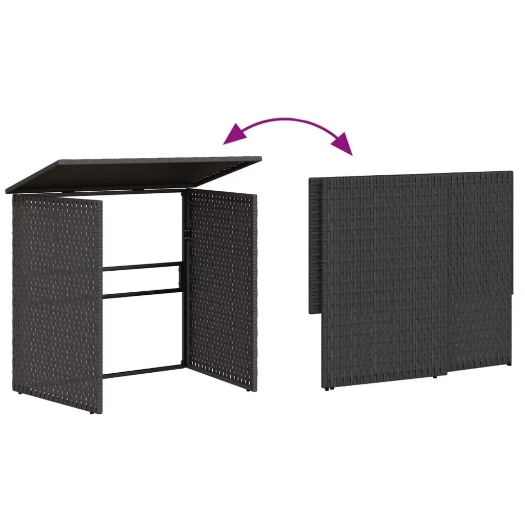 L-Shaped Garden Sofa Set with Table Black Poly Rattan Outdoor Patio Furniture