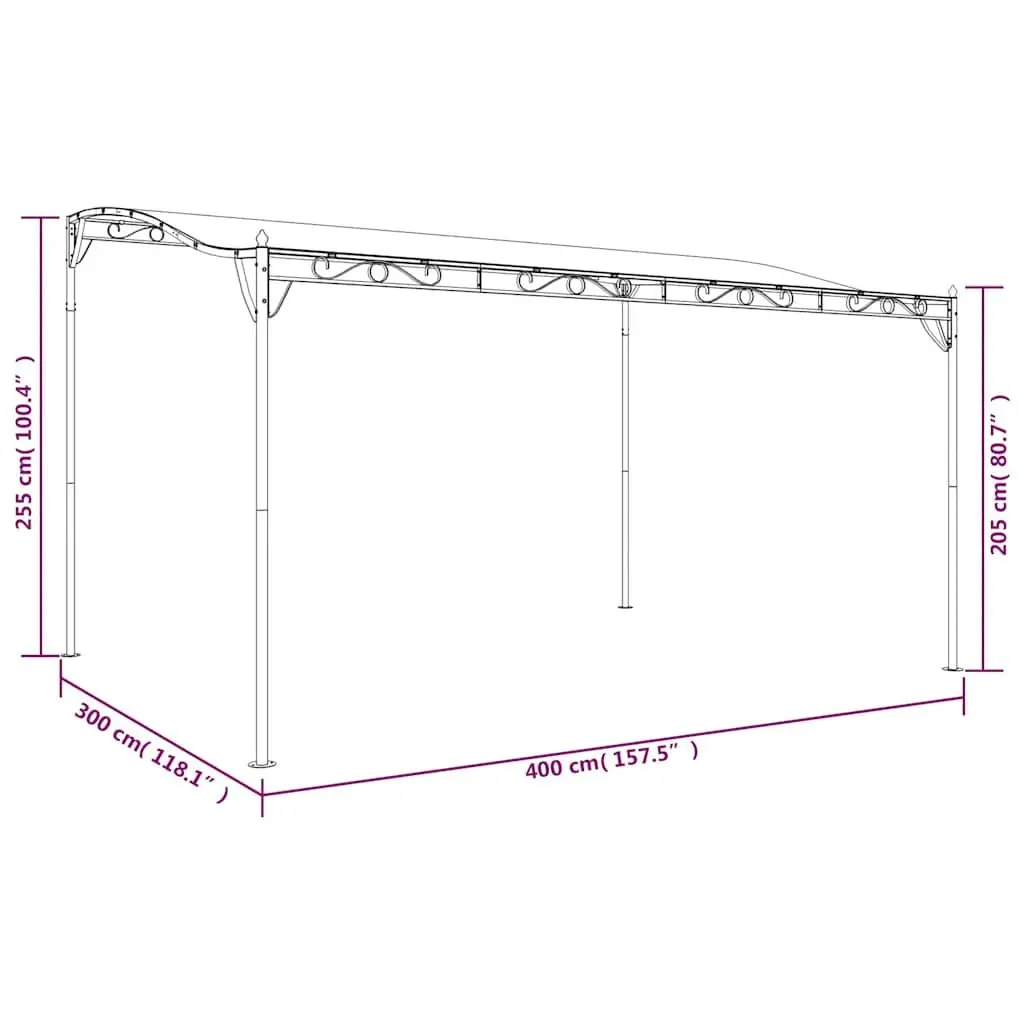 Canopy Steel Frame 4x3 m Anthracite Outdoor Garden Gazebo Tent