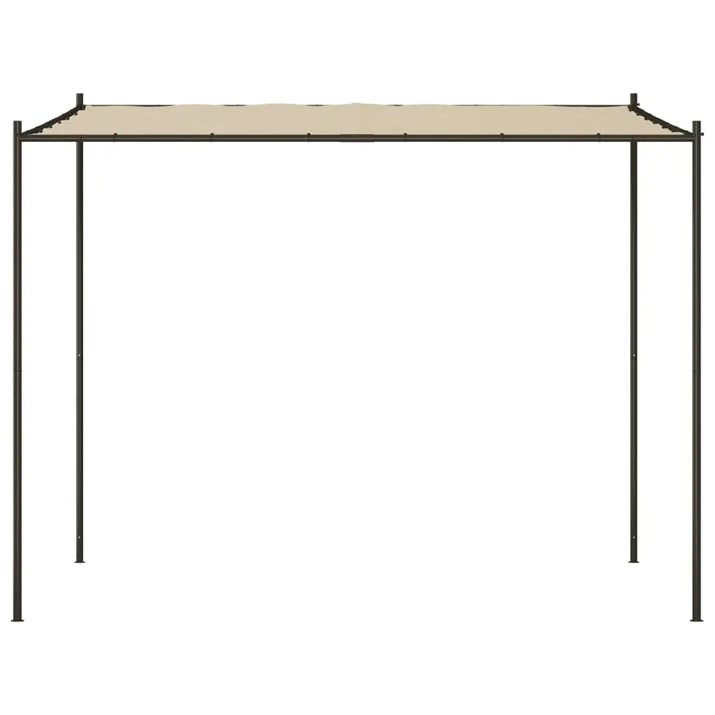 Outdoor Canopy Polyester Waterproof 3x3 m Beige Steel Frame Gazebo Garden Patio