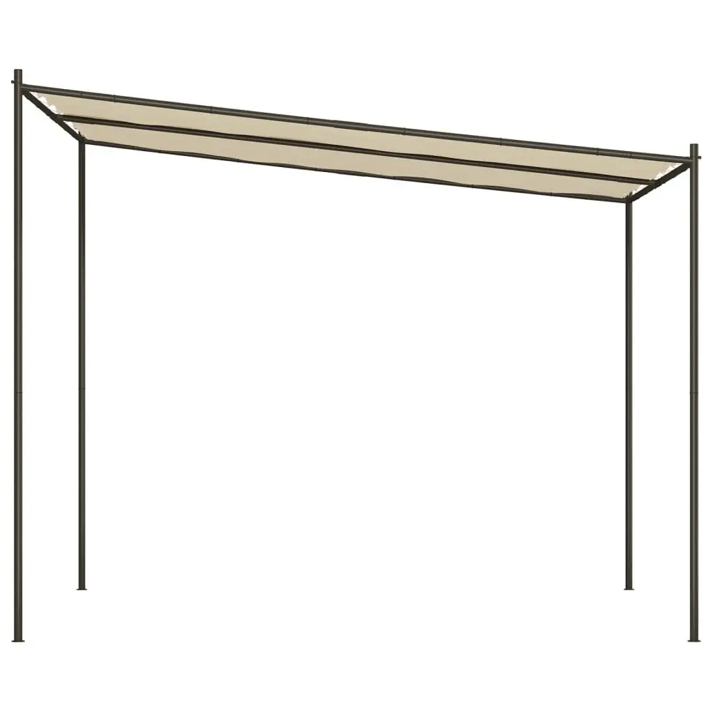 Outdoor Canopy Polyester Waterproof 3x3 m Beige Steel Frame Gazebo Garden Patio