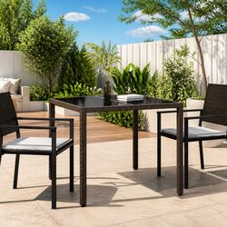 Practical 90x90x75cm Brown Garden Table for Outdoor Use