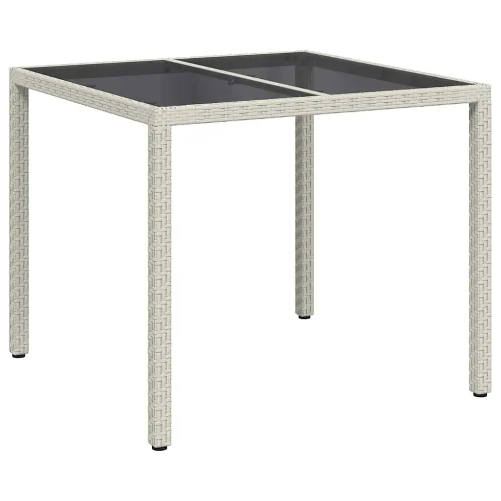 Garden Dining Table Poly Rattan 90x90x75cm White Modern