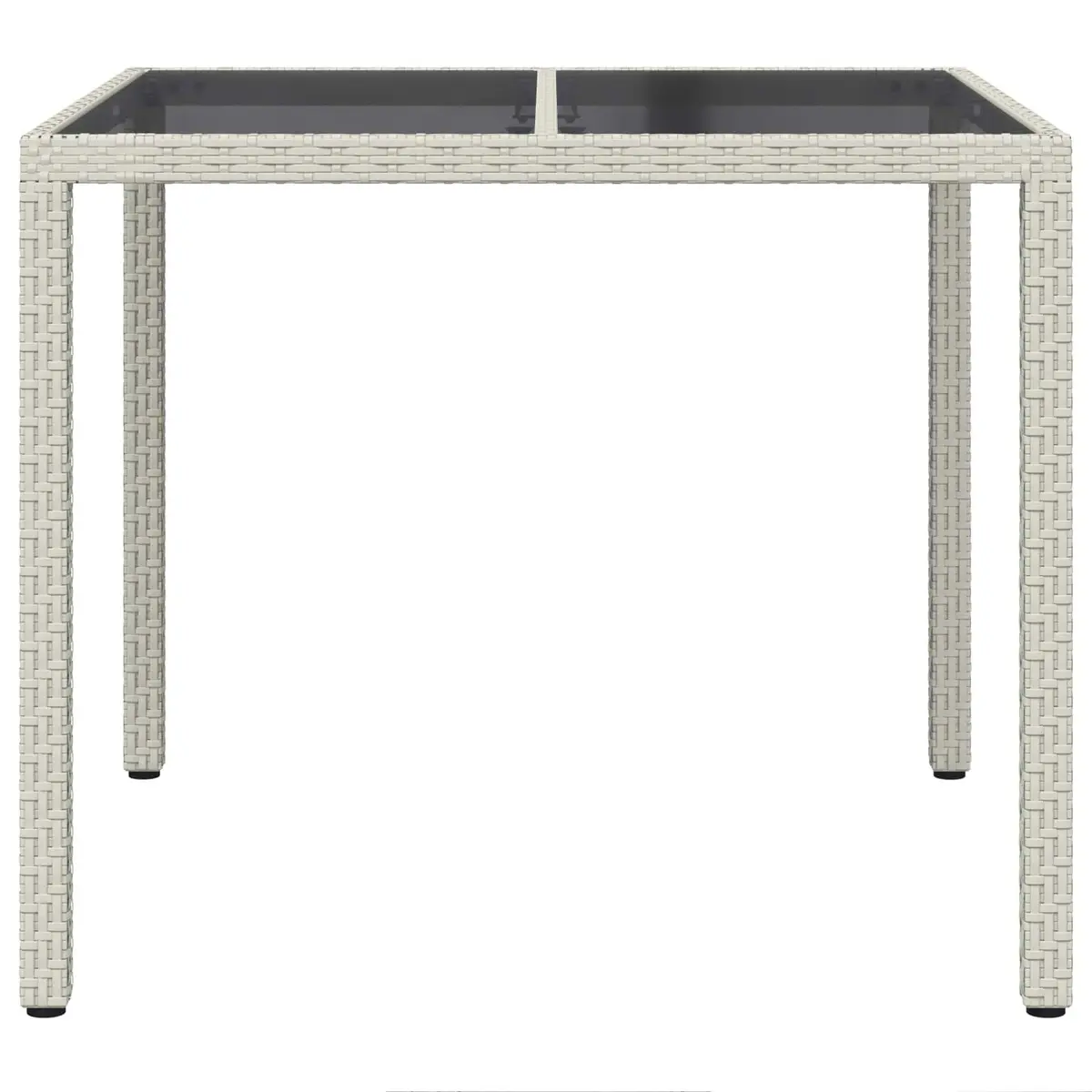 Garden Dining Table Poly Rattan 90x90x75cm White Modern