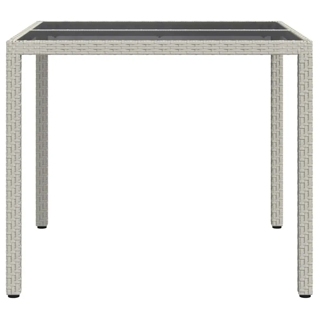 Garden Dining Table Poly Rattan 90x90x75cm White Modern