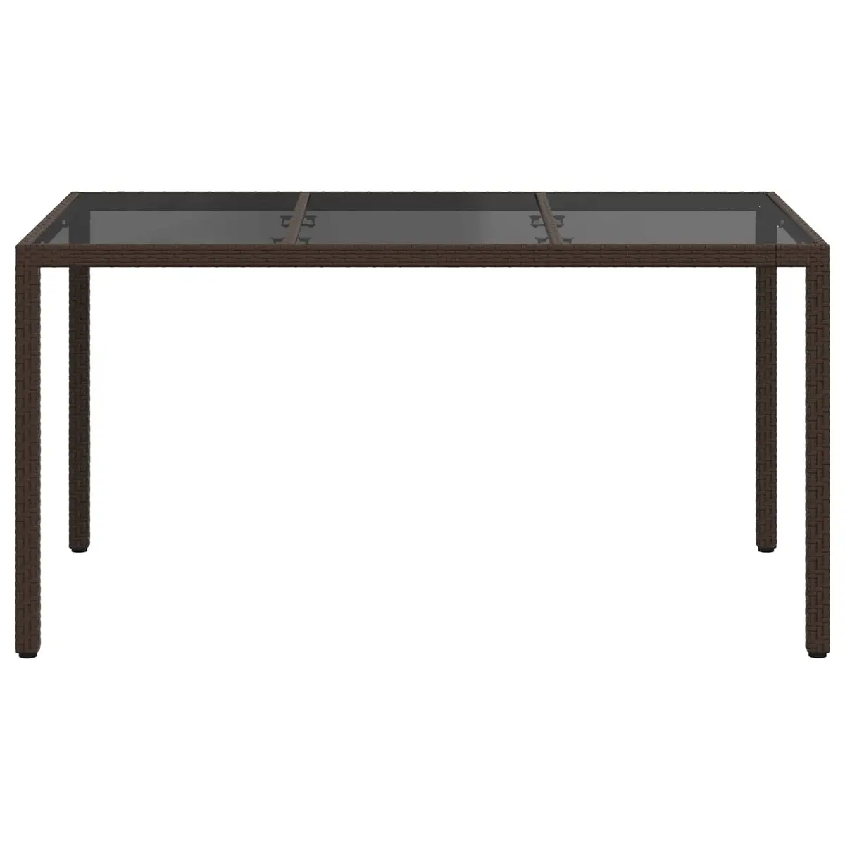 Garden Dining Table Poly Rattan Brown 150x90x75cm Outdoor Furniture