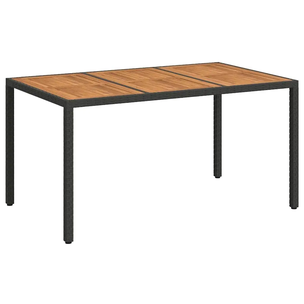 Black Garden Dining Table 150x90x75cm