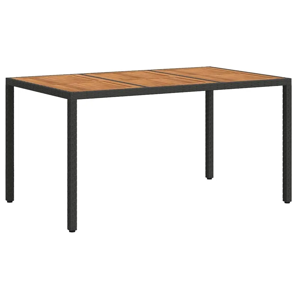 Black Garden Dining Table 150x90x75cm