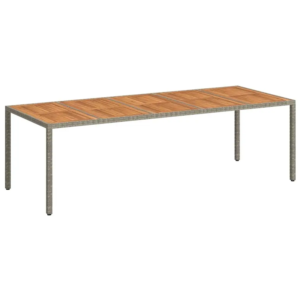 Garden Dining Table Poly Rattan 250x100x75cm Grey Outdoor Furniture Patio
