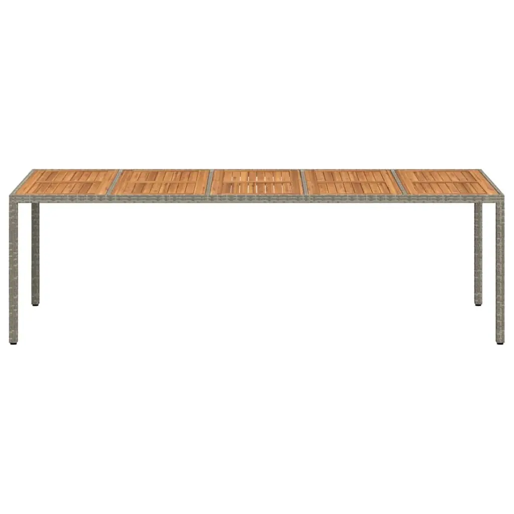 Garden Dining Table Poly Rattan 250x100x75cm Grey Outdoor Furniture Patio
