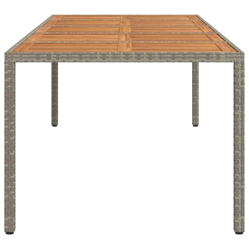 Garden Dining Table Poly Rattan 250x100x75cm Grey Outdoor Furniture Patio