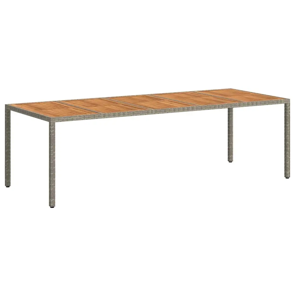 Garden Dining Table Poly Rattan 250x100x75cm Grey Outdoor Furniture Patio