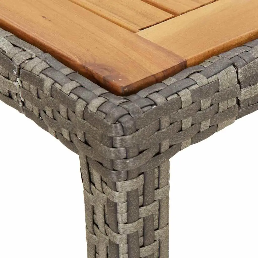 Garden Dining Table Poly Rattan 250x100x75cm Grey Outdoor Furniture Patio