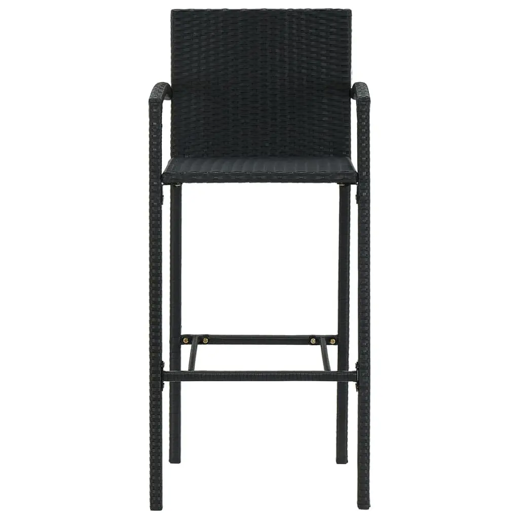 Bar Stools PE Rattan Black Indoor Outdoor Kitchen Dining Seat 4 Piece