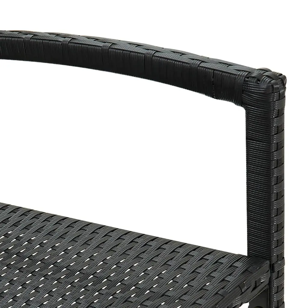 Bar Stools PE Rattan Black Indoor Outdoor Kitchen Dining Seat 4 Piece