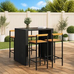 Versatile Black Bar Stools for Any Setting – Set of 4