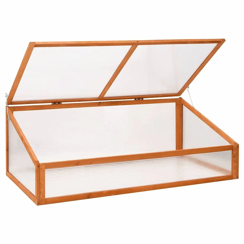 Wooden Greenhouse Fir Wood 110x56x39 cm Orange Garden Plant Protection