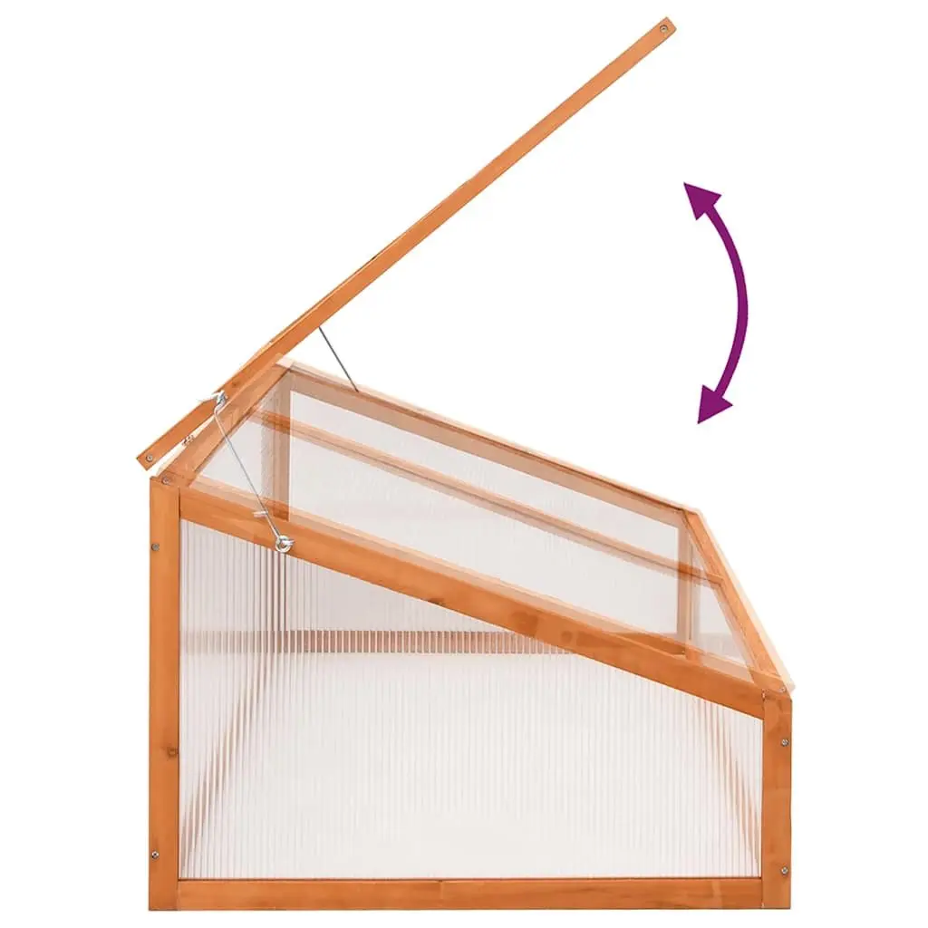 Wooden Greenhouse Fir Wood 110x56x39 cm Orange Garden Plant Protection