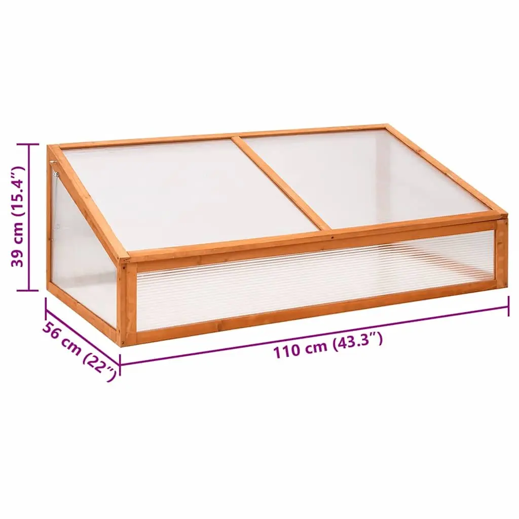 Wooden Greenhouse Fir Wood 110x56x39 cm Orange Garden Plant Protection