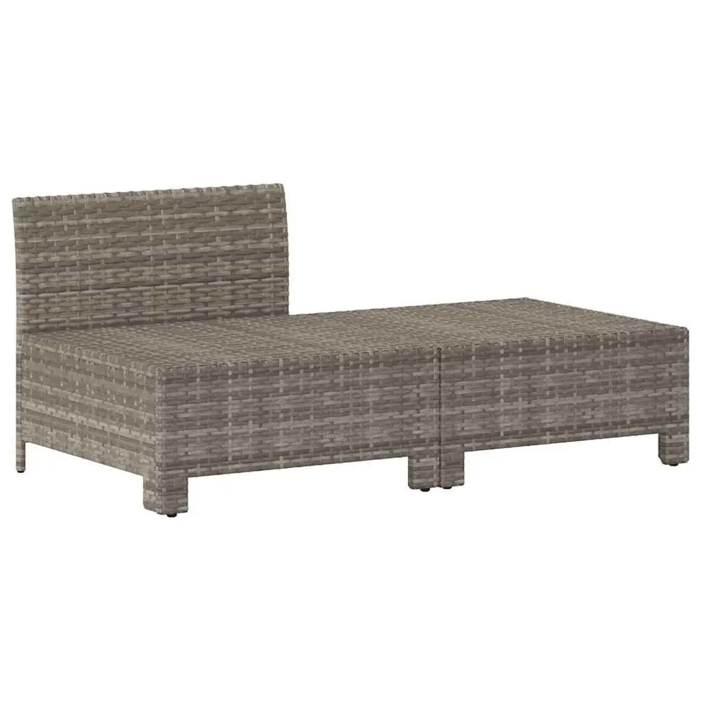 Garden Lounge Set Poly Rattan Steel Frame 2 Piece Outdoor Furniture Grey with Cushions