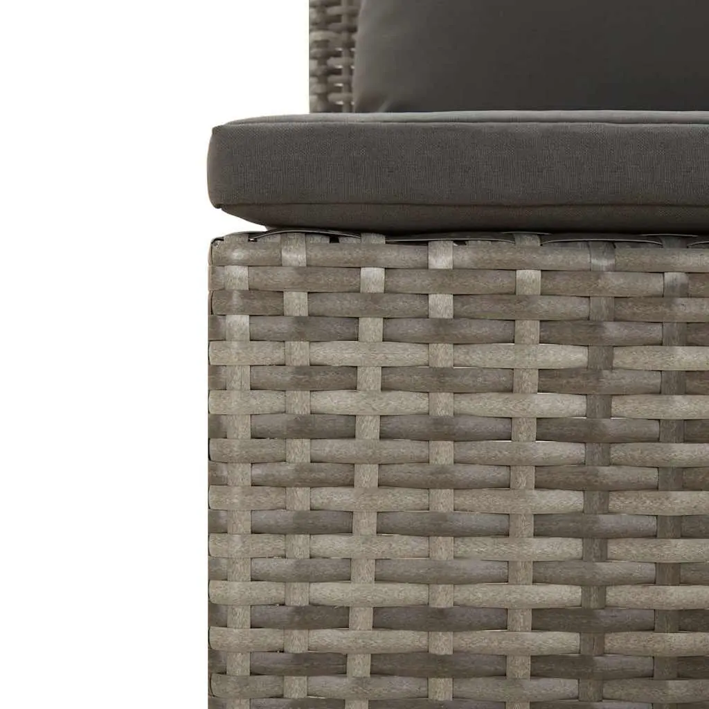 Garden Lounge Set Poly Rattan Steel Frame 2 Piece Outdoor Furniture Grey with Cushions