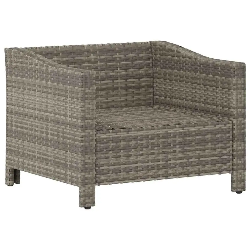 Garden Armchair Poly Rattan Grey Steel Frame Outdoor Furniture Seat