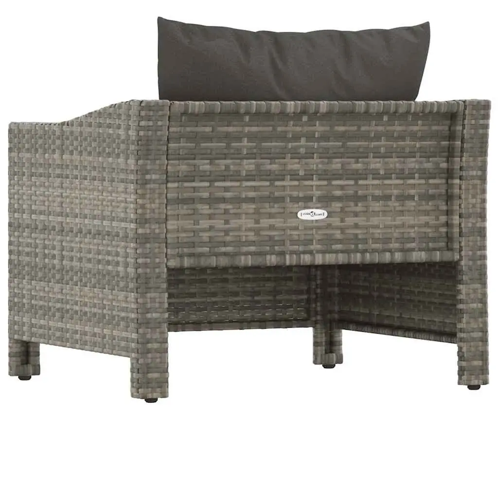 Garden Armchair Poly Rattan Grey Steel Frame Outdoor Furniture Seat