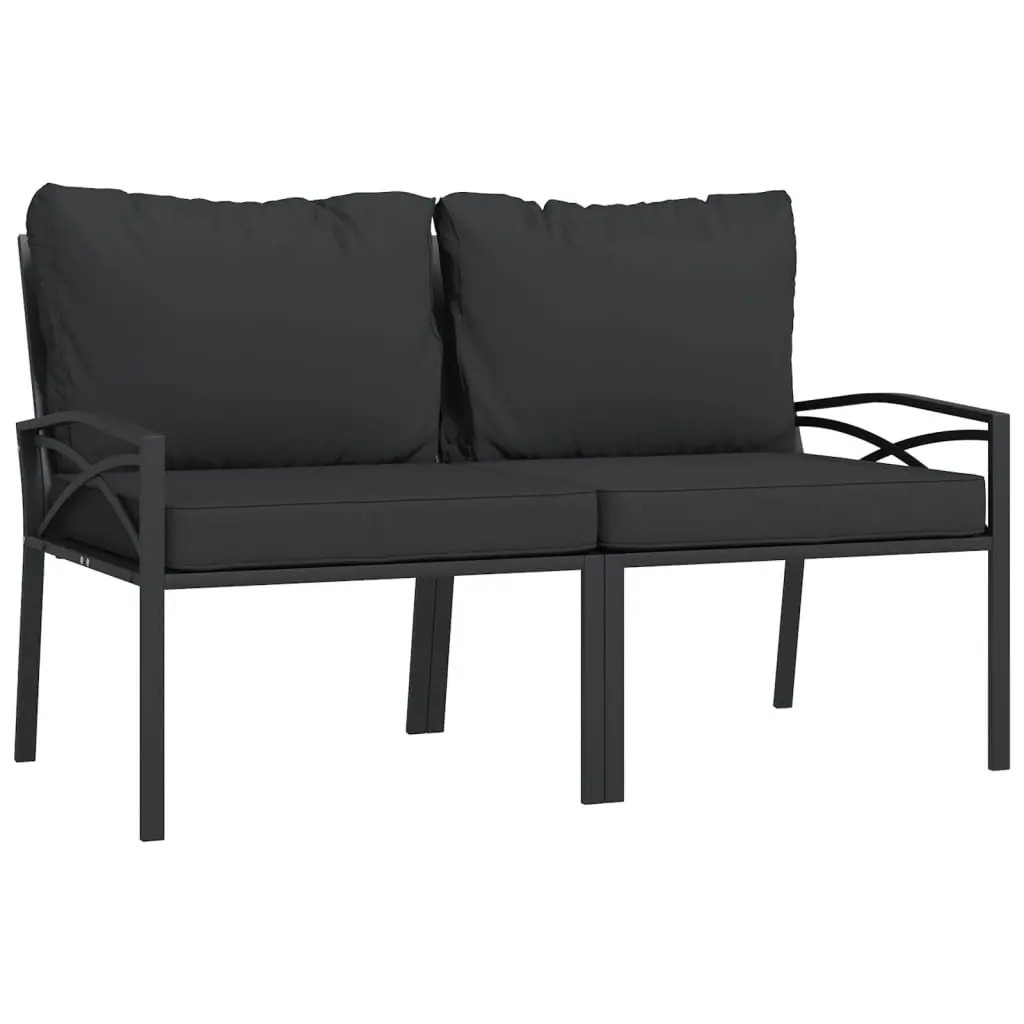 Garden Chairs with Cushions 2 pcs Outdoor Seating Steel Patio Armrest Backrest