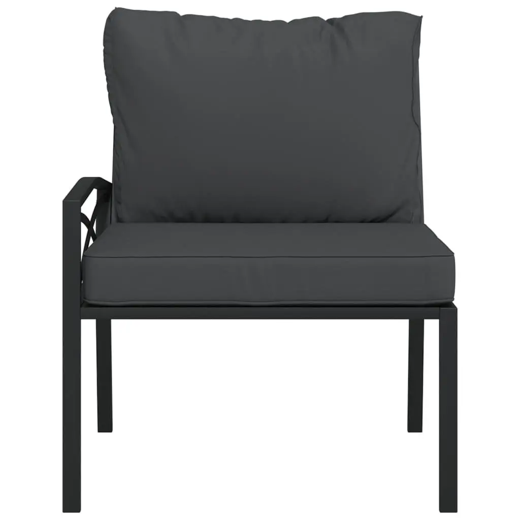 Garden Chairs with Cushions 2 pcs Outdoor Seating Steel Patio Armrest Backrest