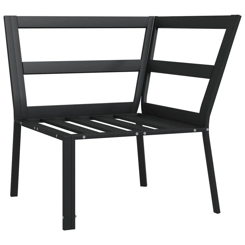 Garden Chair Steel Frame 76x76x79cm Black with Grey Cushion