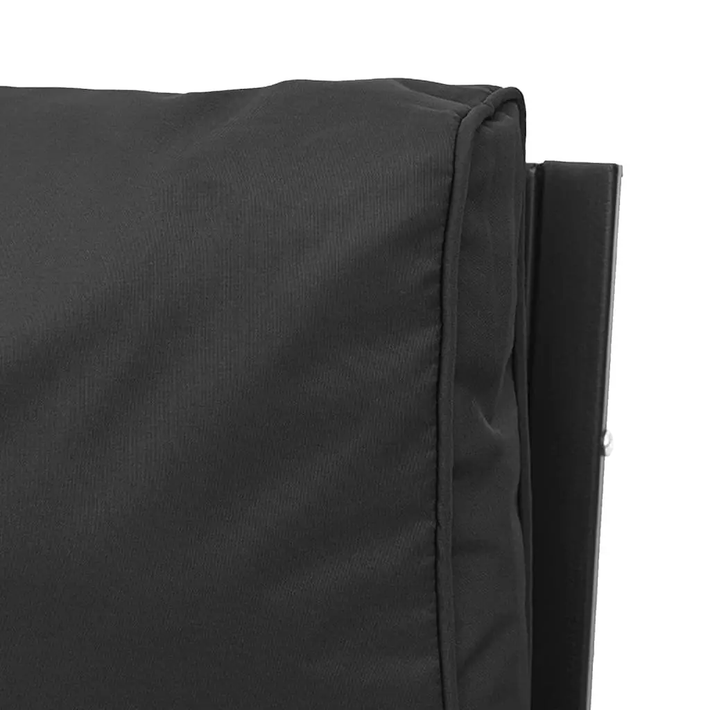 Garden Chair Steel Frame 76x76x79cm Black with Grey Cushion