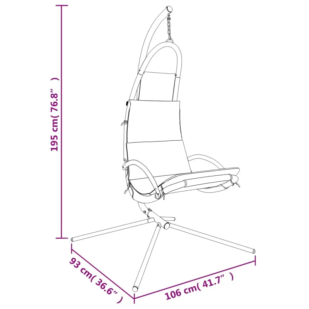 Garden Swing Chair Oxford Fabric Cream Steel Frame