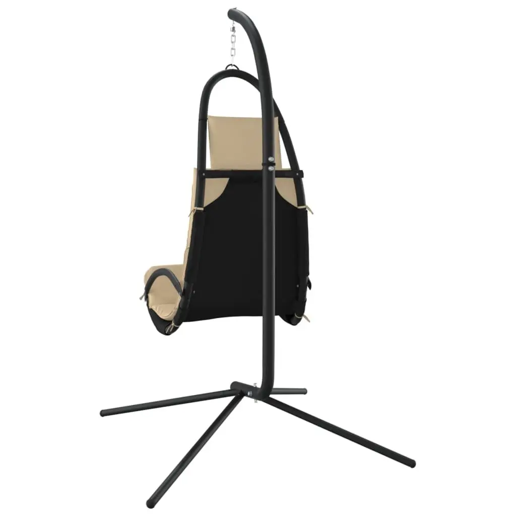 Garden Swing Chair Oxford Fabric Cream Steel Frame