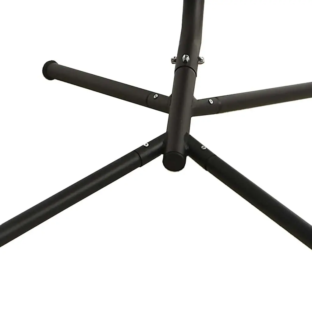 Outdoor Swing Chair Steel Frame Oxford Fabric Cushioned Seat Black