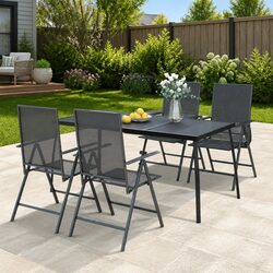 Practical Anthracite Garden Dining Table for Outdoor Use 165x80x72cm