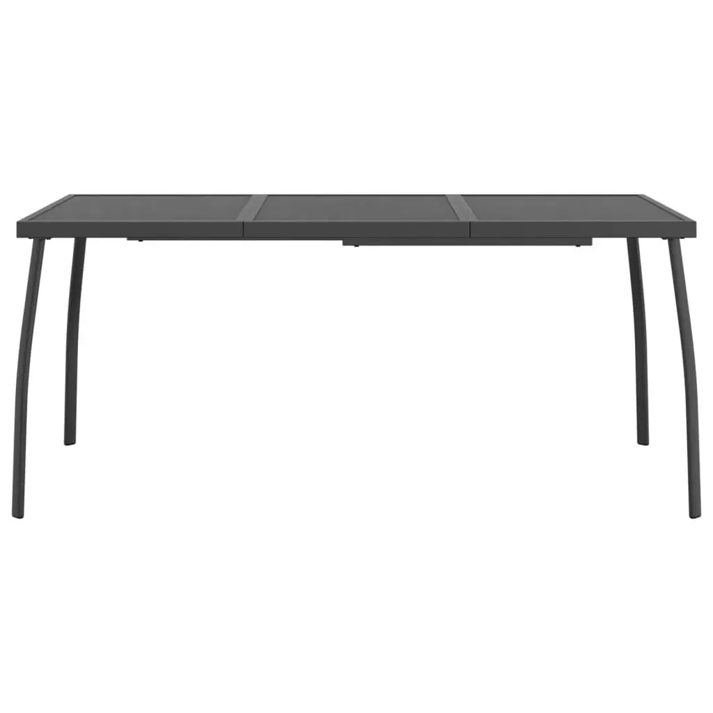 Anthracite Garden Dining Table for Outdoor Use 165x80x72cm