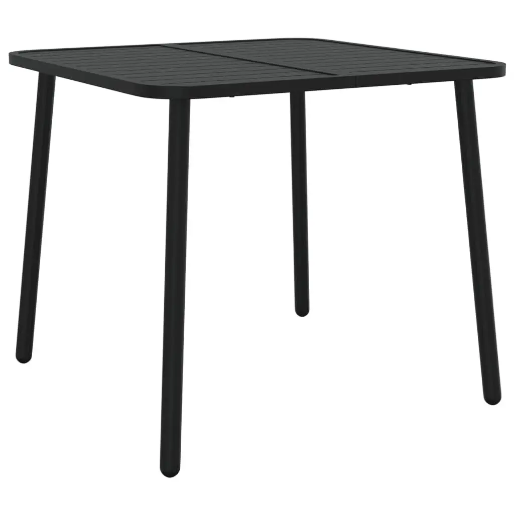 Garden Table Steel Frame Slatted 80x80x71cm Anthracite
