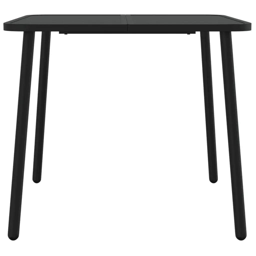 Garden Table Steel Frame Slatted 80x80x71cm Anthracite