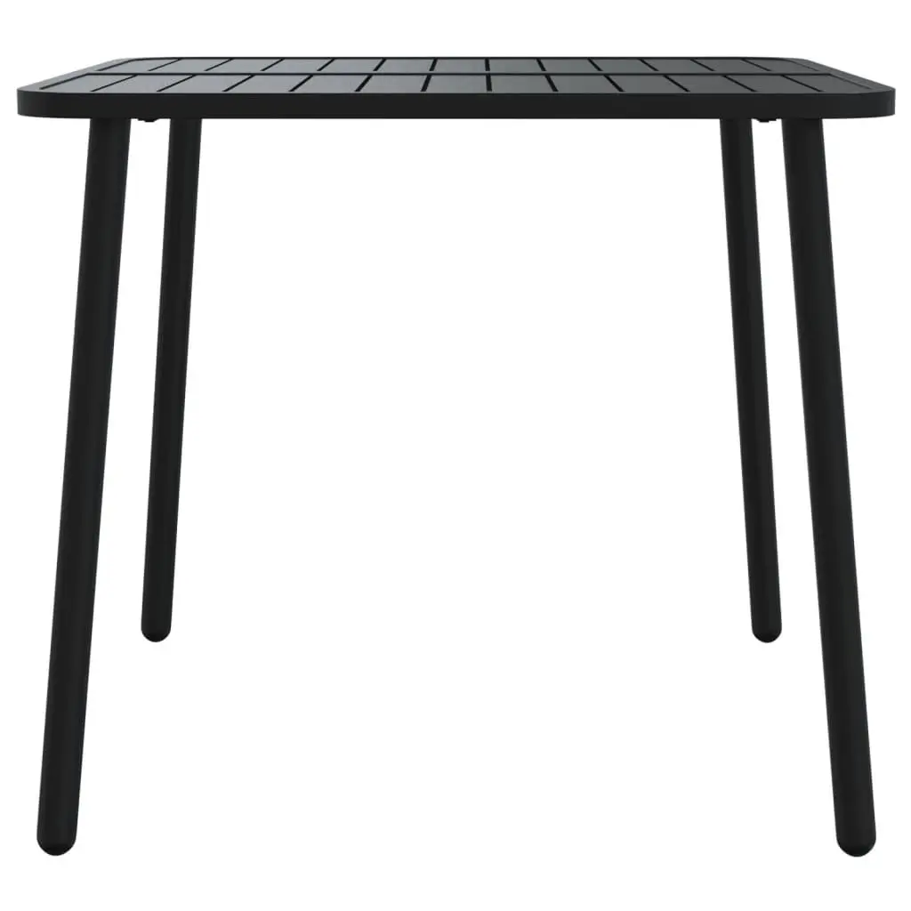 Garden Table Steel Frame Slatted 80x80x71cm Anthracite