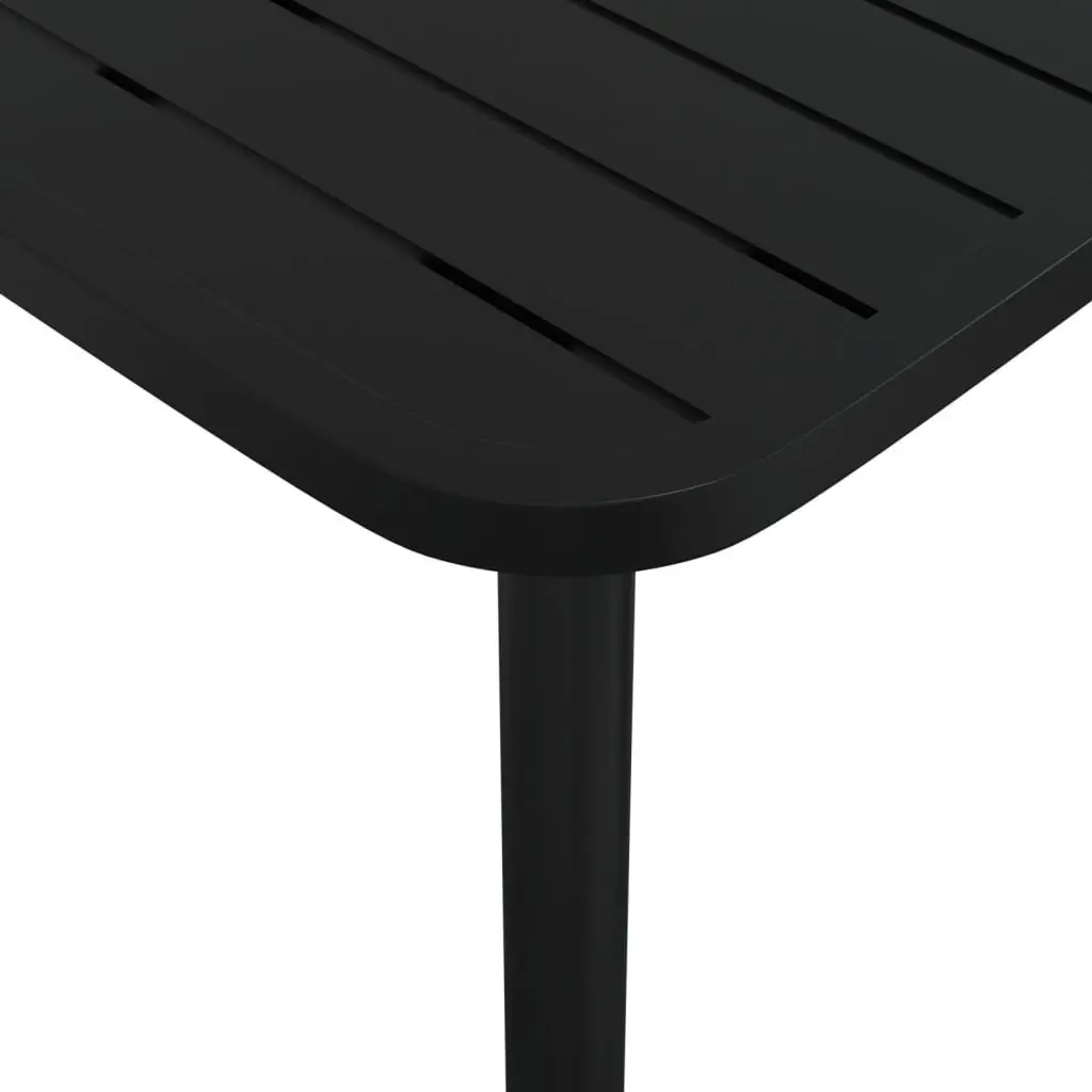 Garden Table Steel Frame Slatted 80x80x71cm Anthracite