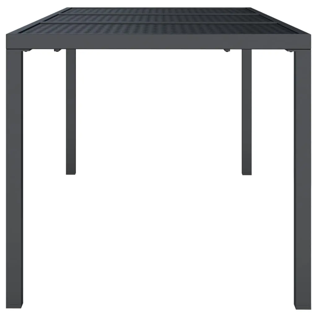 Garden Dining Table Anthracite Steel Mesh Design Outdoor Patio Furniture
