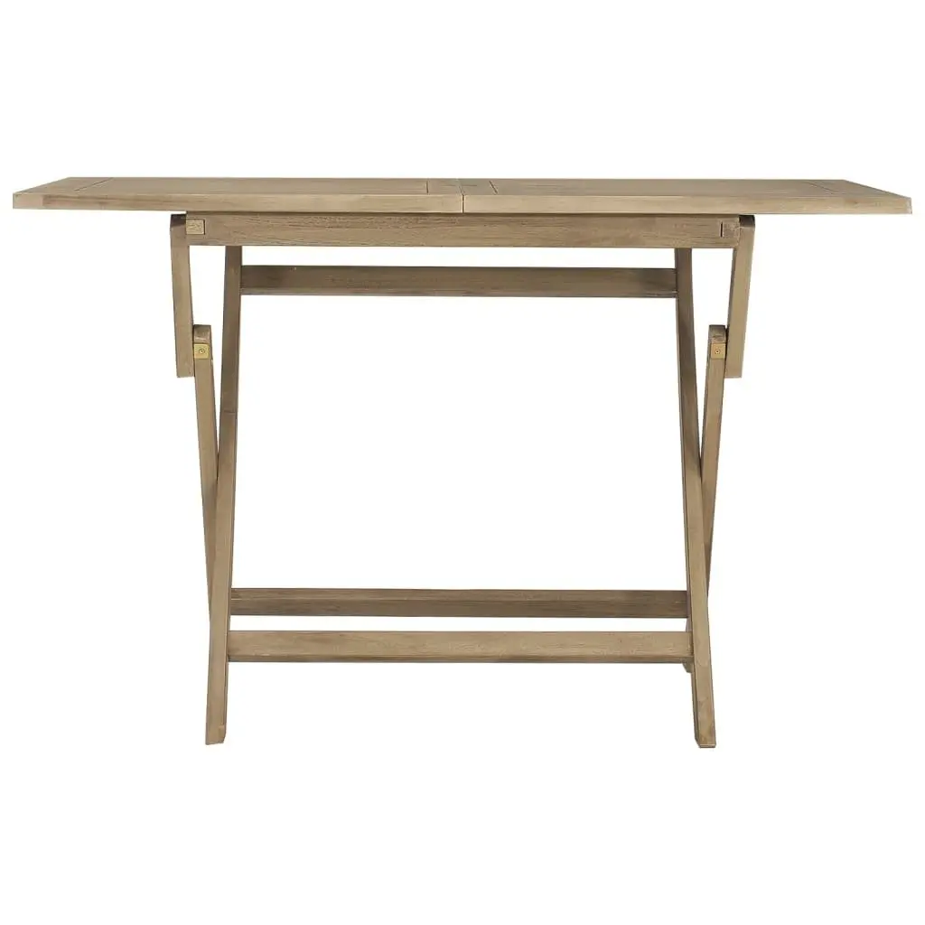 Teak Wood Folding Table Outdoor Dining Brown 120x70x75cm with Parasol Hole
