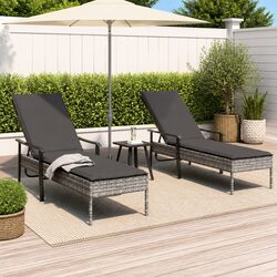 Practical Grey Sun Loungers Set for Outdoor Use