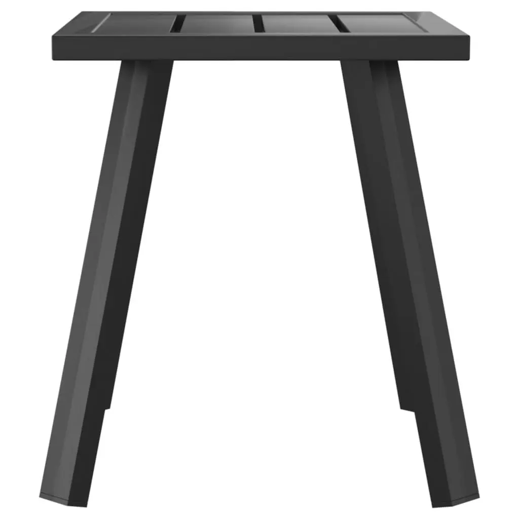 Garden Side Table Anthracite Slatted Design Outdoor Patio Furniture Steel Frame