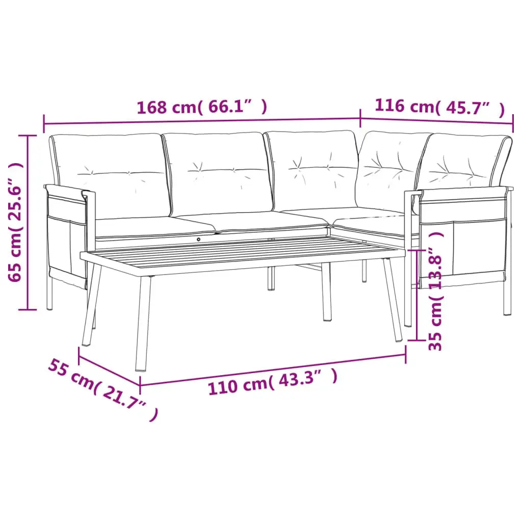 2-Piece Anthracite Lounge Set for Outdoors